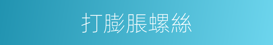打膨脹螺絲的同義詞