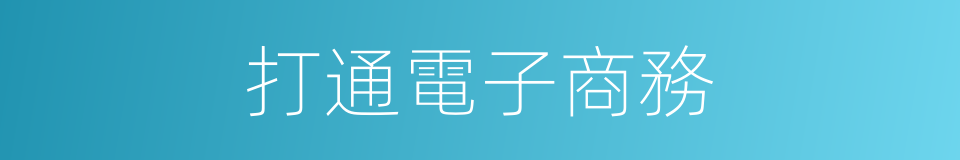 打通電子商務的同義詞