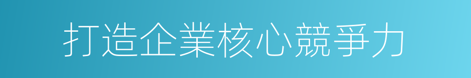 打造企業核心競爭力的同義詞