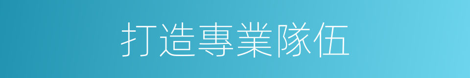 打造專業隊伍的同義詞