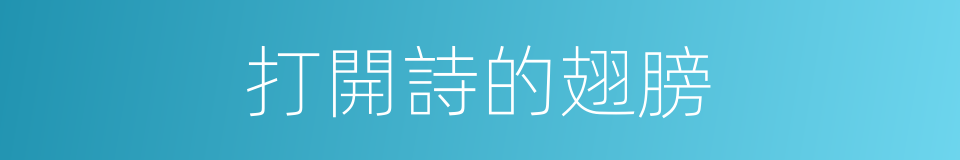 打開詩的翅膀的同義詞