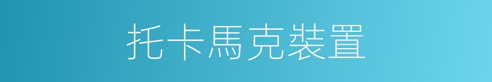 托卡馬克裝置的同義詞