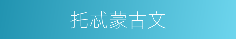 托忒蒙古文的同义词
