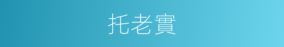 托老實的意思