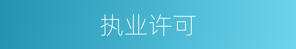 执业许可的同义词