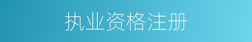 执业资格注册的同义词