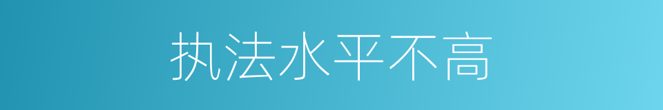 执法水平不高的同义词
