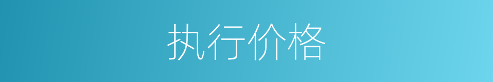 执行价格的同义词