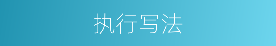 执行写法的意思
