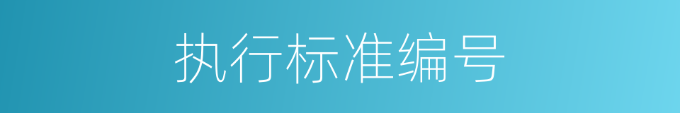 执行标准编号的同义词