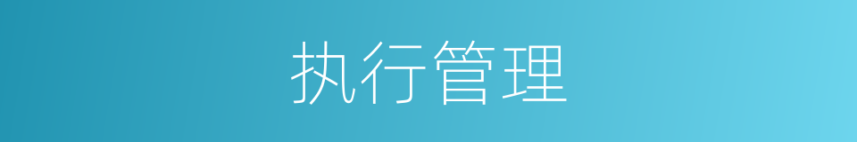 执行管理的同义词