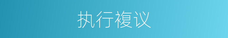 执行複议的同义词