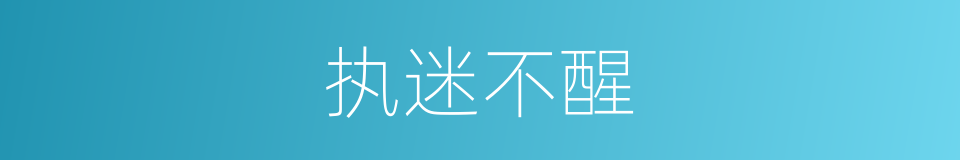 执迷不醒的意思