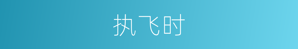 执飞时的同义词