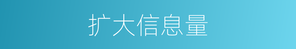 扩大信息量的同义词