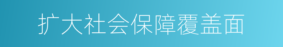 扩大社会保障覆盖面的同义词