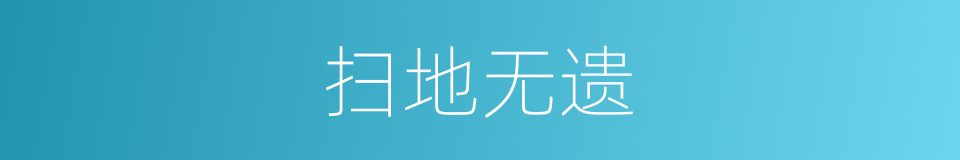 扫地无遗的意思