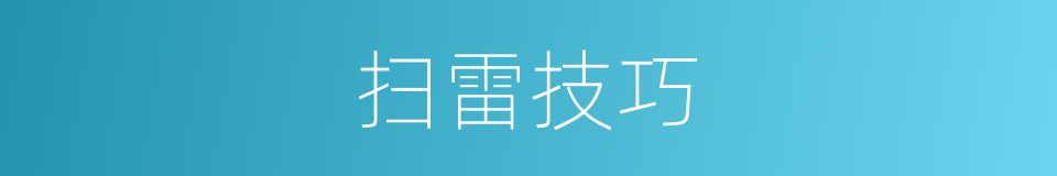 扫雷技巧的同义词