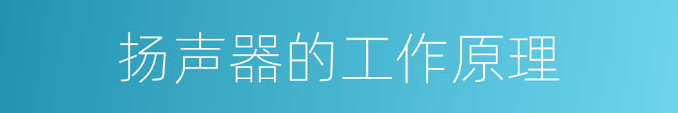 扬声器的工作原理的同义词