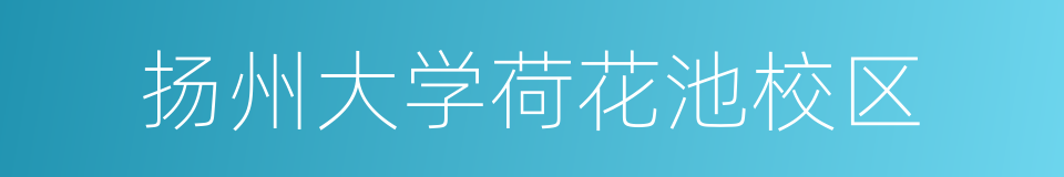 扬州大学荷花池校区的同义词