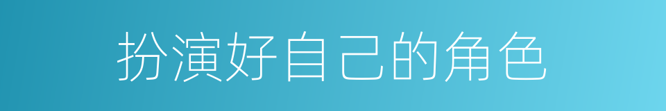 扮演好自己的角色的同义词