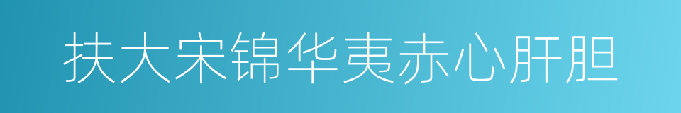 扶大宋锦华夷赤心肝胆的同义词