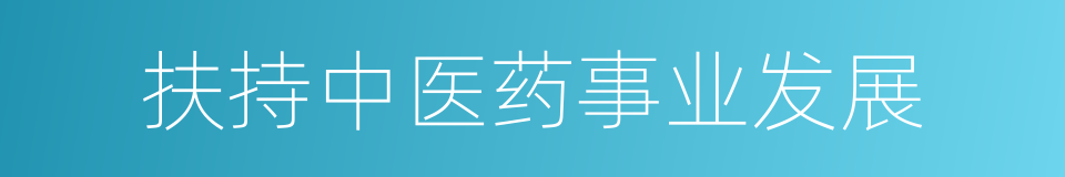 扶持中医药事业发展的同义词