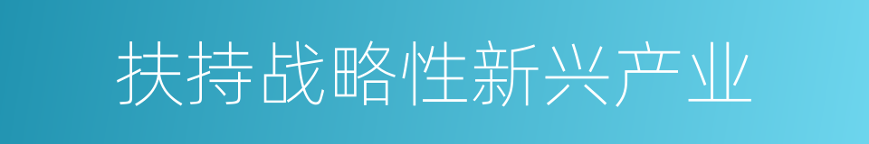 扶持战略性新兴产业的同义词