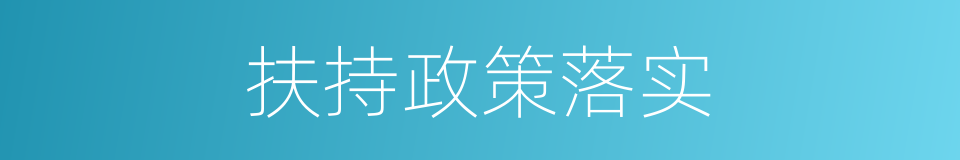 扶持政策落实的同义词