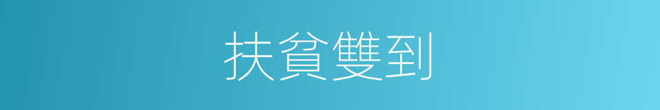 扶貧雙到的同義詞