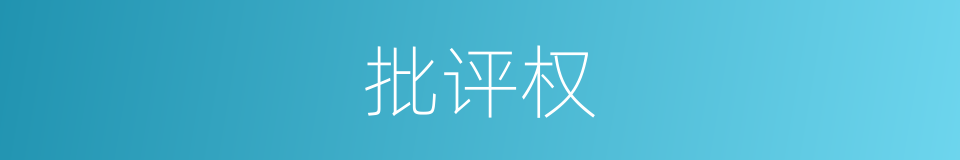 批评权的同义词