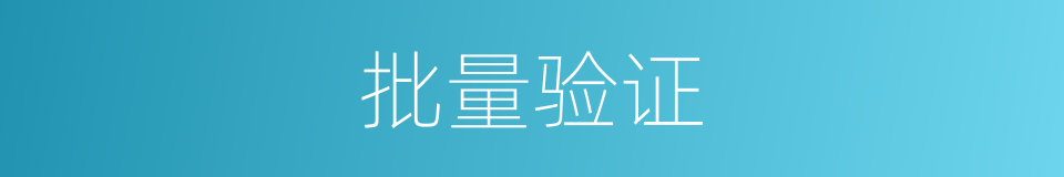 批量验证的同义词