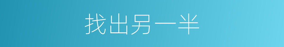 找出另一半的同义词