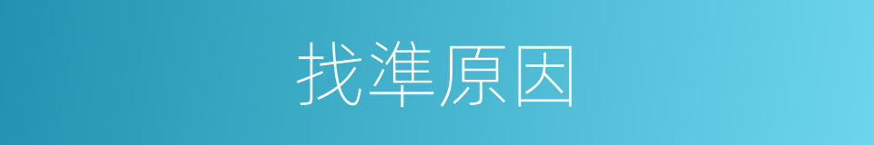 找準原因的同義詞