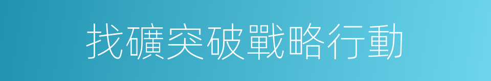 找礦突破戰略行動的同義詞