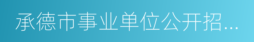 承德市事业单位公开招聘工作人员暂行办法的同义词