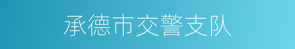 承德市交警支队的同义词