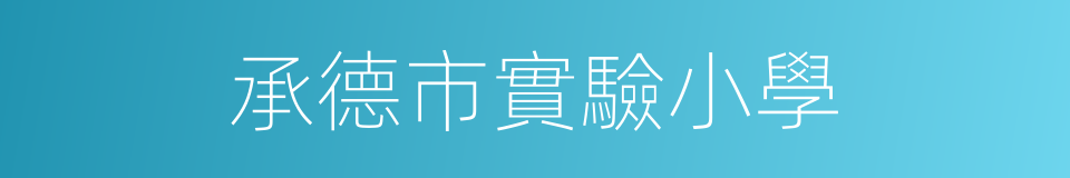 承德市實驗小學的同義詞