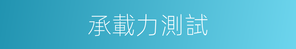 承載力測試的同義詞