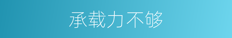 承载力不够的同义词