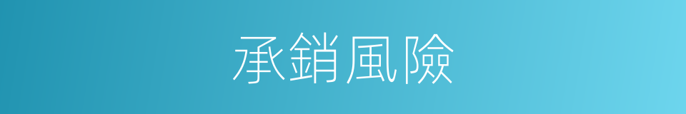 承銷風險的同義詞