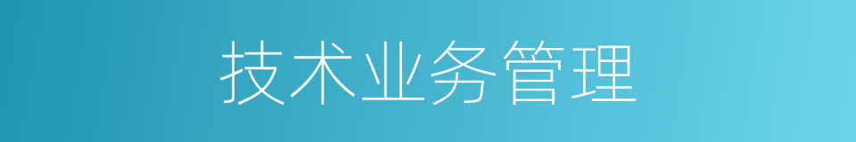 技术业务管理的同义词