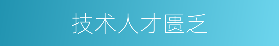 技术人才匮乏的同义词