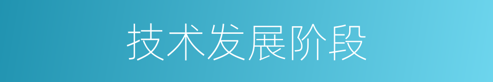 技术发展阶段的同义词