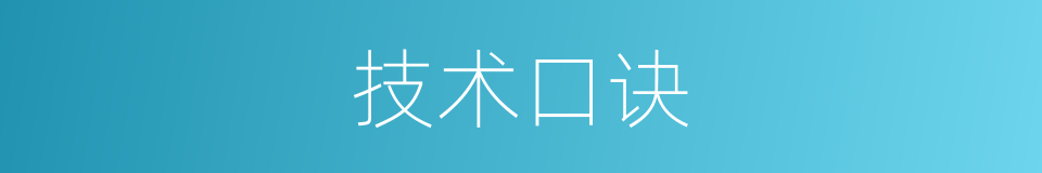 技术口诀的同义词