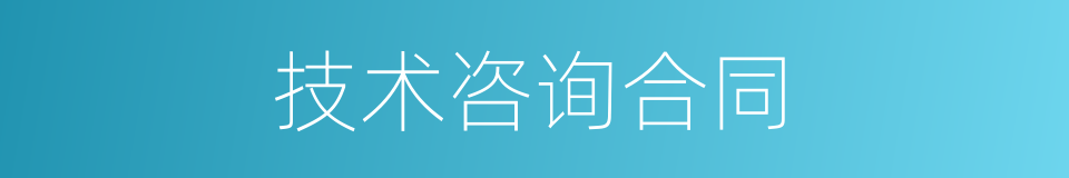 技术咨询合同的同义词