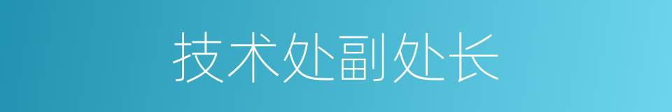 技术处副处长的同义词