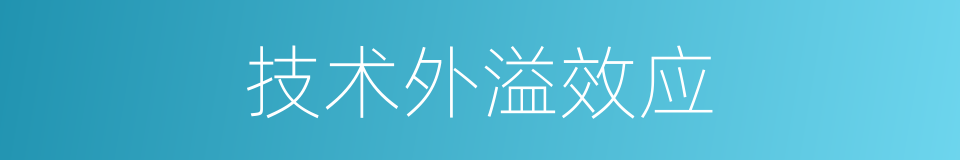 技术外溢效应的同义词