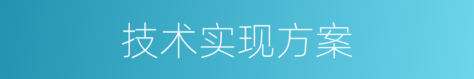 技术实现方案的同义词