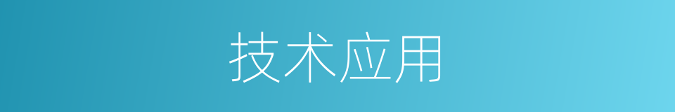 技术应用的同义词